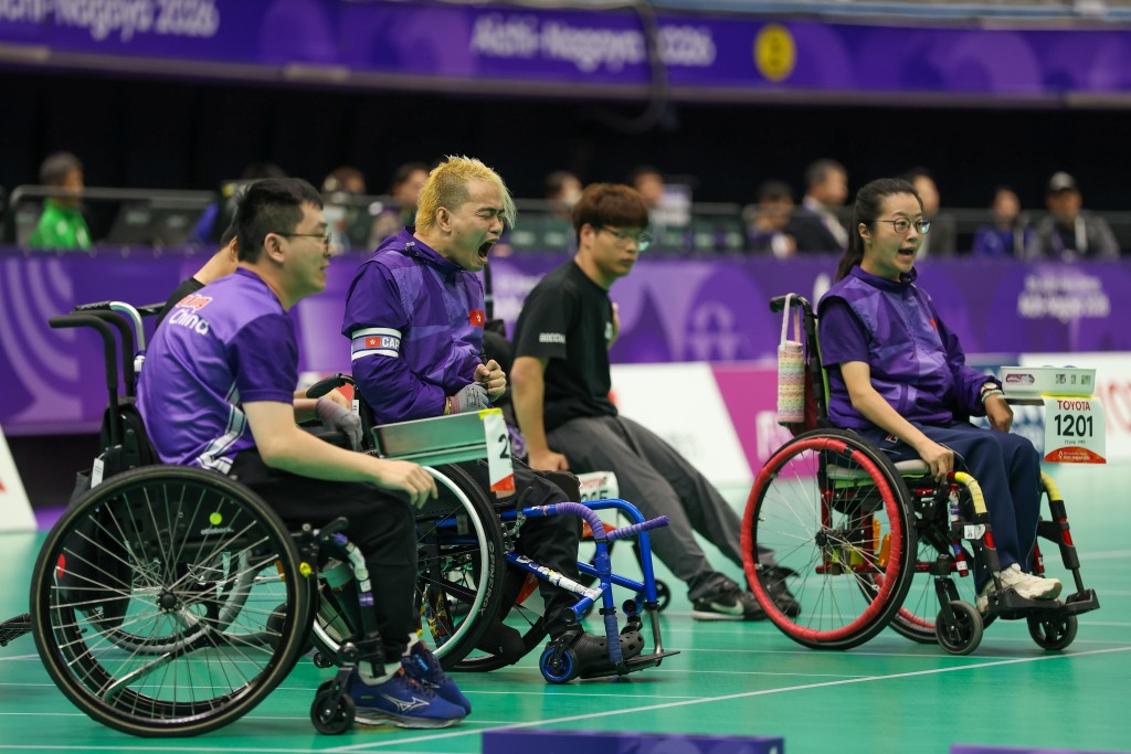 陈柏麟、龙子健及杨晓林。照片由中国香港残疾人奥委会提供
