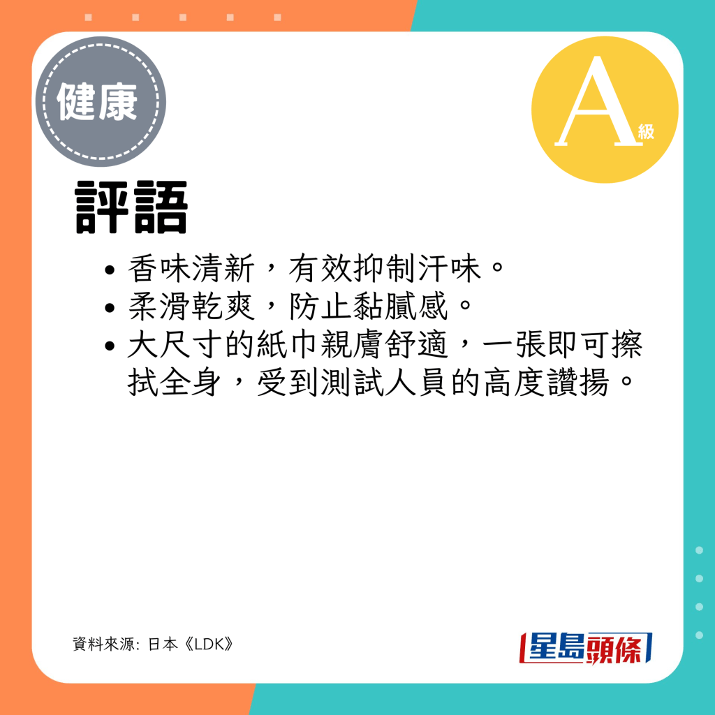 香味清新，有效抑制汗味。