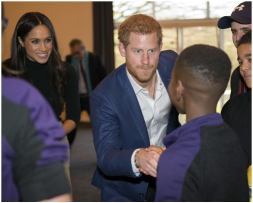 哈里王子和未婚妻梅根.马克尔首度一同参加的官方活动。 AP  