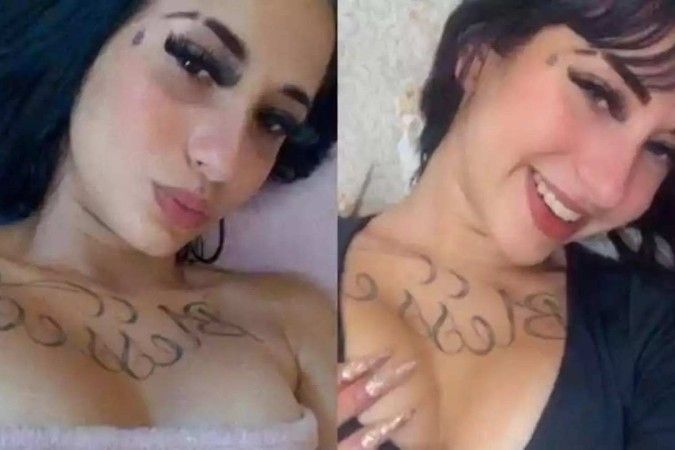 席尔维亚网上的照片，展示她胸前的纹身。