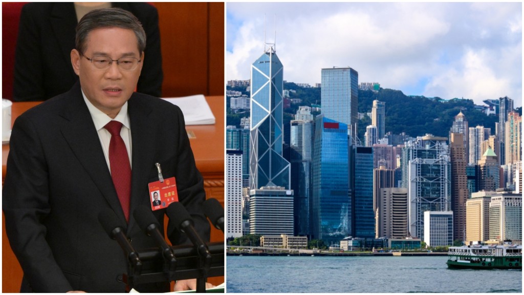 李強發表政府工作報告。 蘇正謙攝
