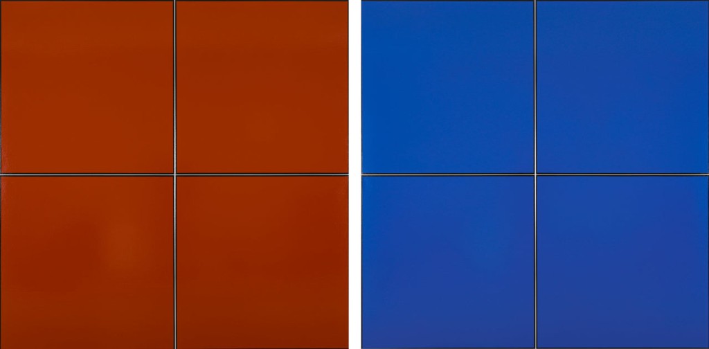 桑山1960年代的一些單色作品，TK6671-1/2-'68 (2)TK6371-1/2-'68（圖片來源：白石畫廊香港）