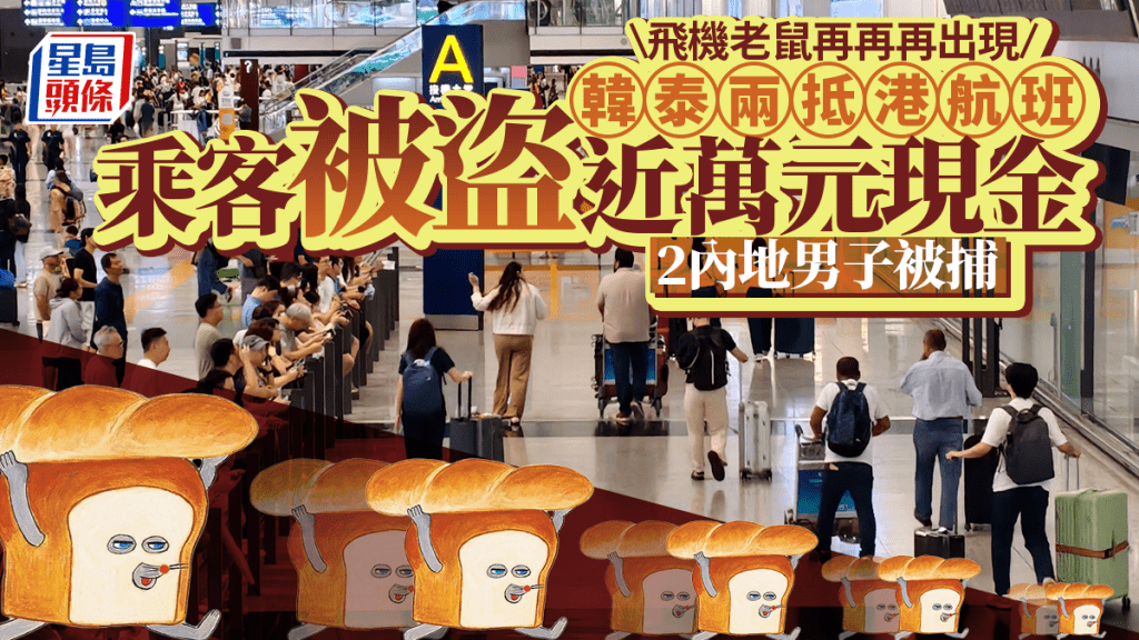 飛機老鼠|抵港兩航班乘客遭盜近萬元現金 警拘2內地男