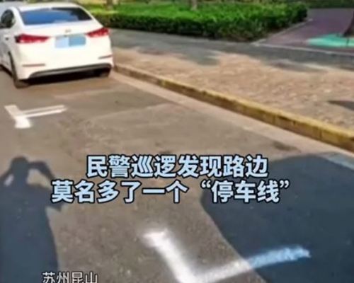 司機自製停車位。微博影片截圖