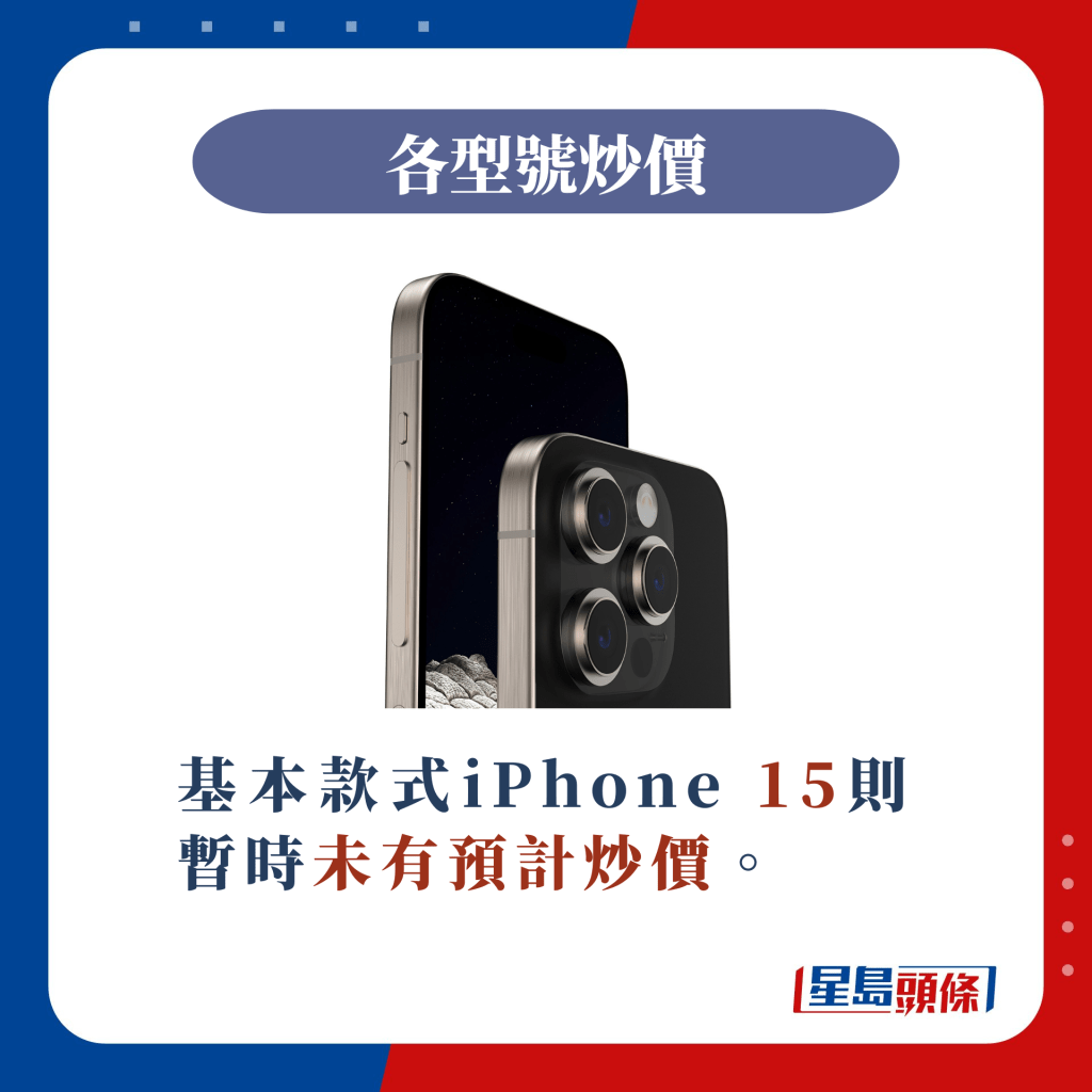 iPhone 15的預計炒價