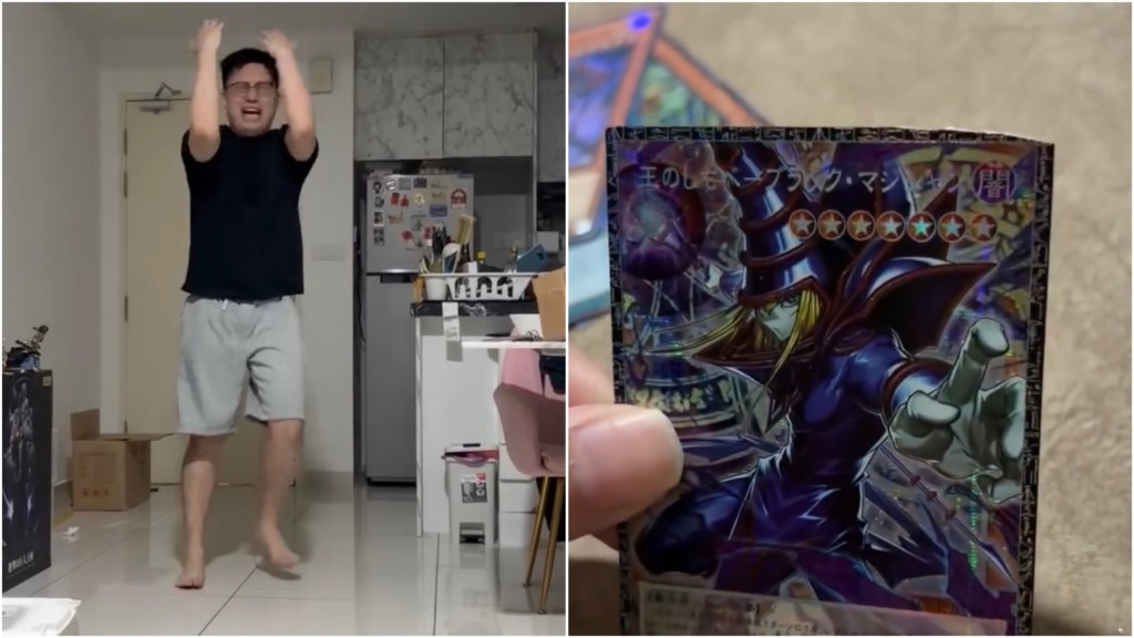 馬來西亞男子錯手剪爛《遊戲王》限量版神卡的一角，崩潰狂哭。fb / Xuan Zii