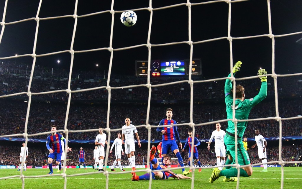 2016至17球季歐聯16強，巴塞隆拿絕地反勝巴黎聖日耳門晉級。Reuters