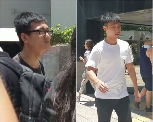 被告梁鏗(左)及受害男同學彭權立。