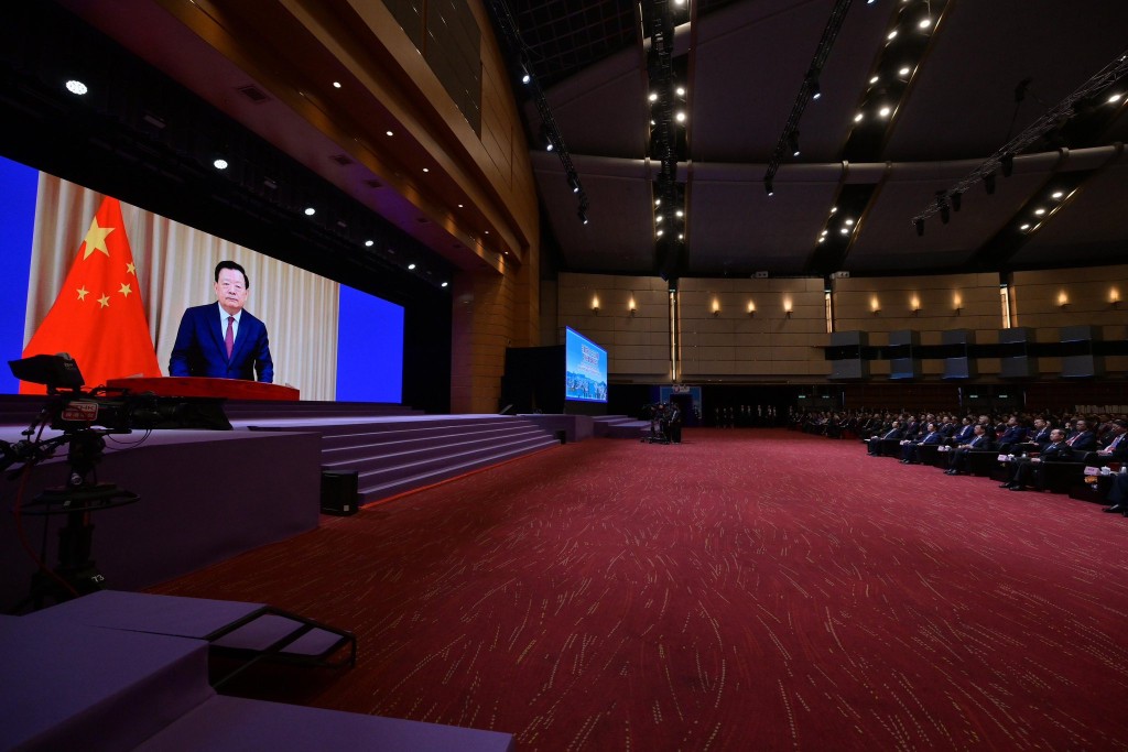 夏寶龍以視頻方式在開幕典禮發表主旨講話。羅淑佩fb