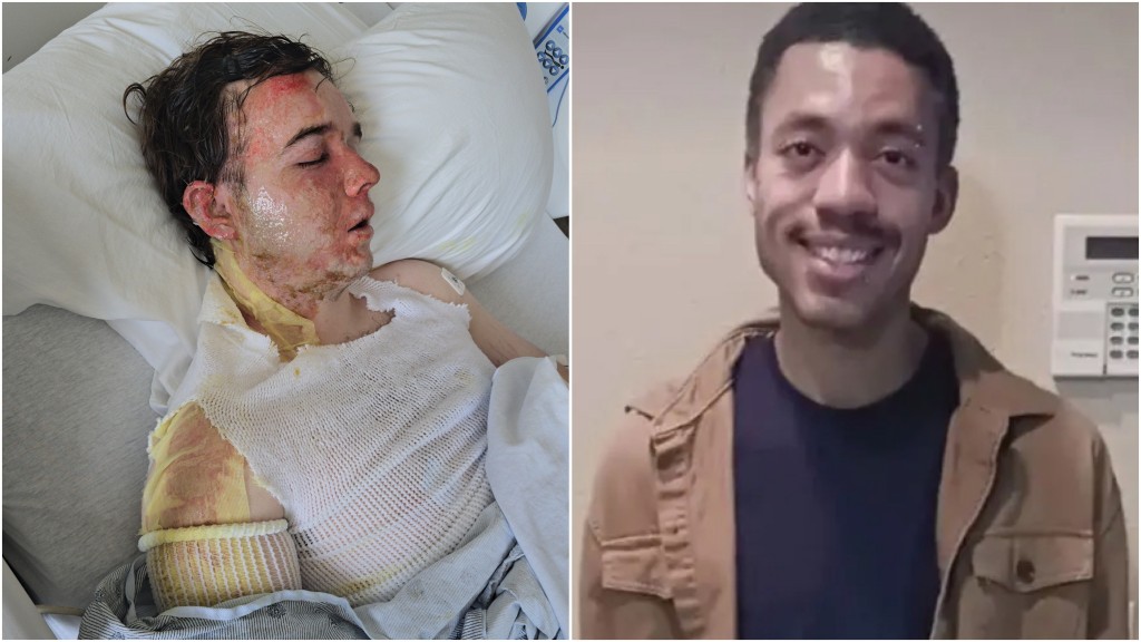 受害人史密斯（Jacob Smith，左）仍未脫險，疑兇布魯特（Jalani Bluett）不准保釋。 GoFundMe / 
