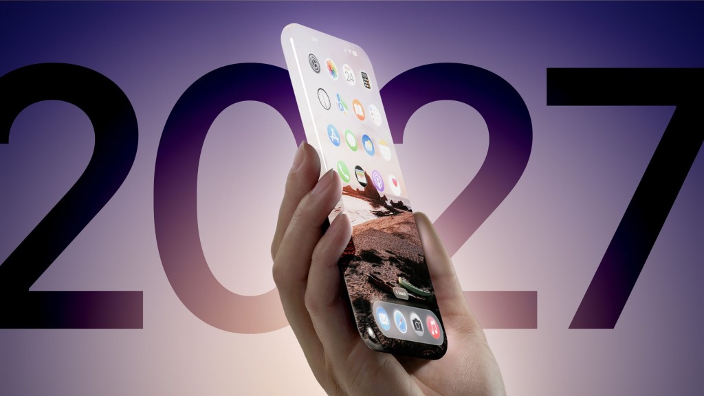 預計採用四邊極致曲面玻璃與極窄邊框設計的iPhone 20周年版的可能外觀。 網上圖片 預計採用四邊極致曲面玻璃與極窄邊框設計的iPhone 20周年版的可能外觀。 網上圖片