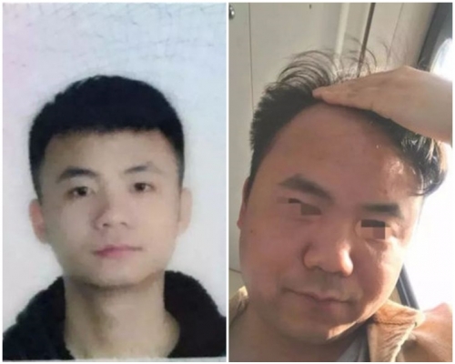 2張照片中的男子完全是判若兩人。網圖