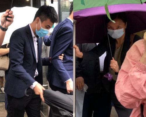 被告阮子滔(左)；證人鄭婉雯（音譯）(右)。