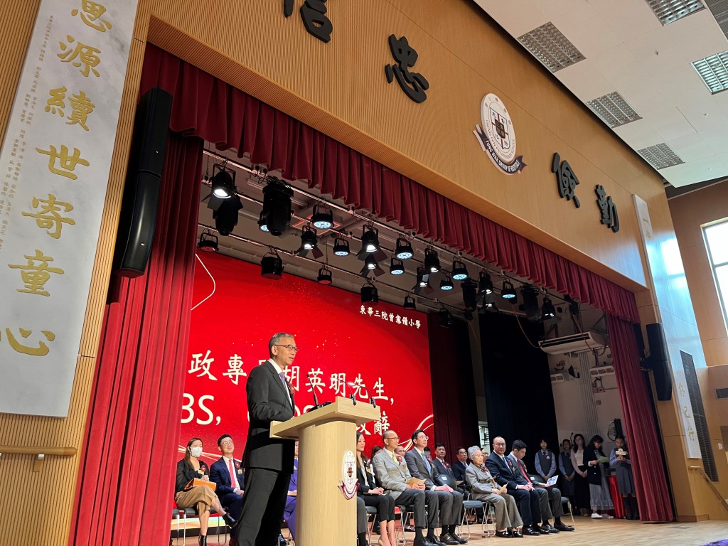 胡英明在致辭時表示，小朋友是國家及香港的未來，指小朋友成長路上「學校生活」佔重要位置。廉政公署提供