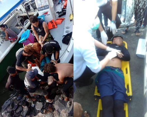 2名中國潛水員被救上時已經毫無氣息。網圖