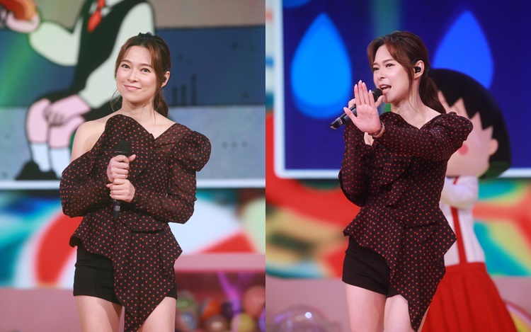 歐倩怡青春打扮又唱又跳。