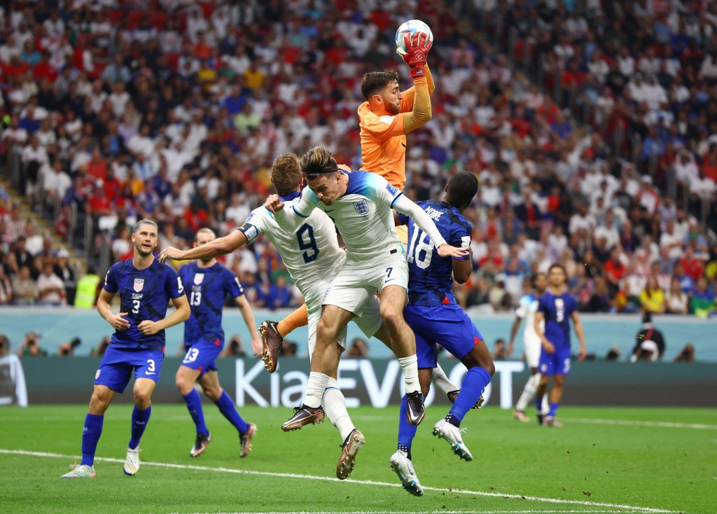英格蘭0:0美國。Reuters