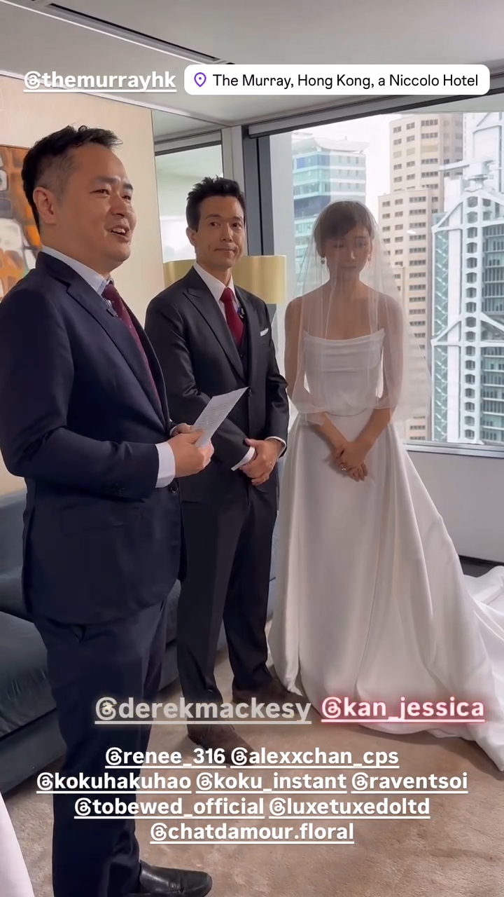 簡淑兒和麥大力在香港亦有簽紙儀式。 簡淑兒和麥大力在香港亦有簽紙儀式。