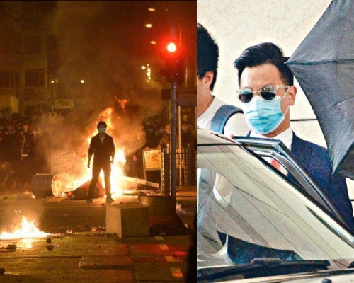警員指,曾到被告何錦森(圖右)位於龍蟠苑的住所找尋他。資料圖片