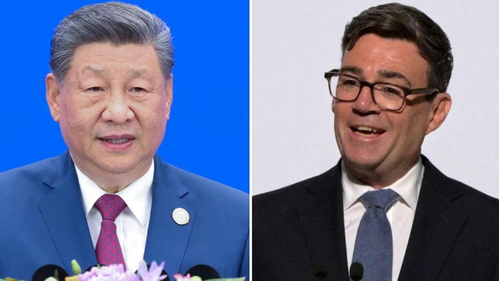 国家主席习近平应约同英国首相贝安德通电话。新华社/路透社