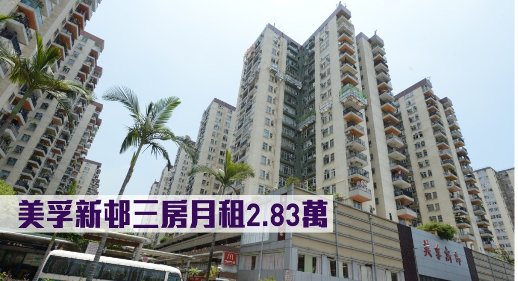 美孚新邨三房月租2.83萬。