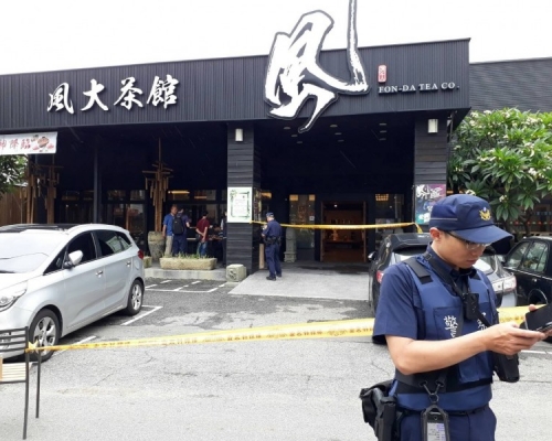 台中市沙鹿區中山路一間茶館發生疑似槍擊案,一名男子送院後身亡,一對夫婦受傷。網圖