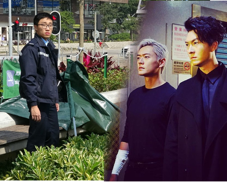 死者刘何志发现在尖东海滨旁的长櫈上猝死，王浩信(右)深表同情。