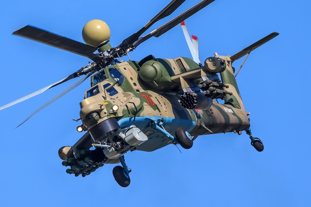俄罗斯Mi-28攻击直升机。