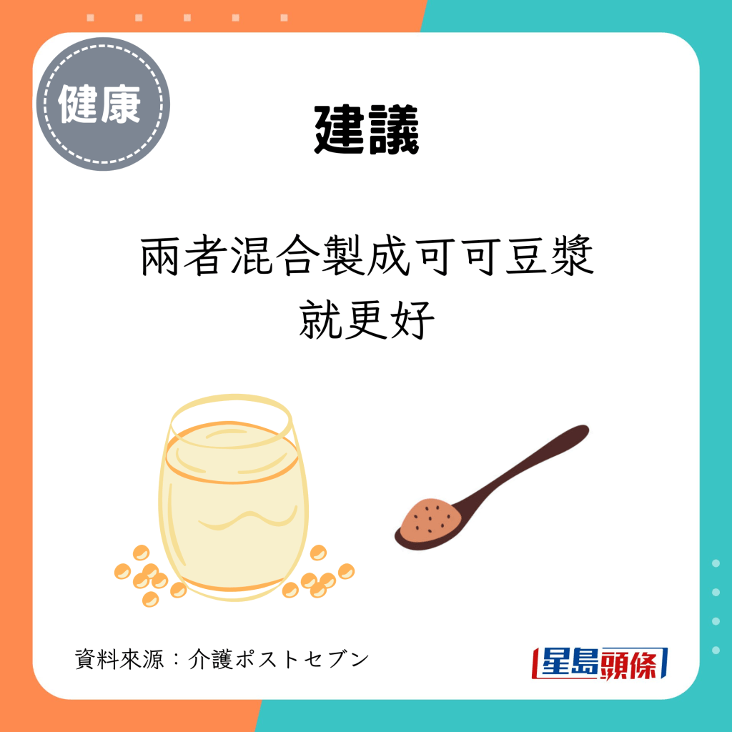 混合制成可可豆浆就更好