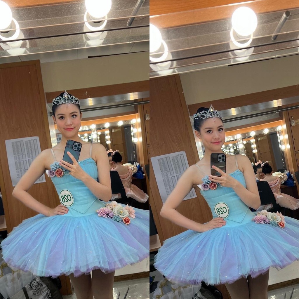 刘秀盈前日在IG贴出芭蕾舞比赛相！