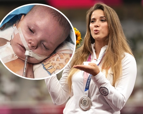 Maria將拍賣奧運銀牌救男嬰換心。網圖/	AP