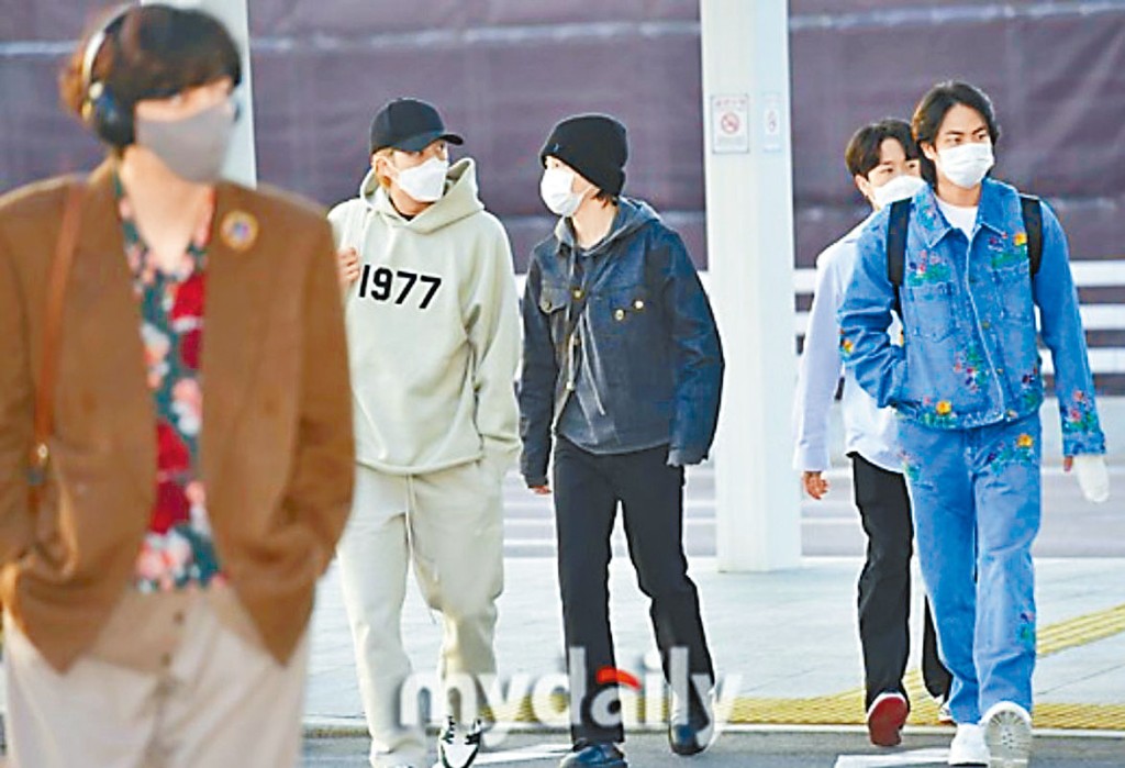 BTS 5名成員前日亦出發到美國出席格林美。
