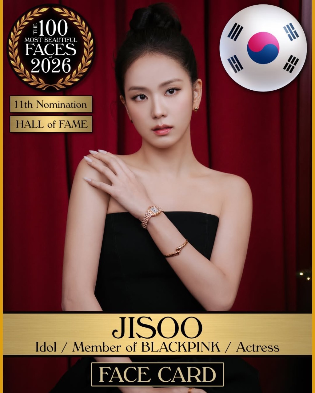 Jisoo的美貌一直備受肯定。 Jisoo的美貌一直備受肯定。