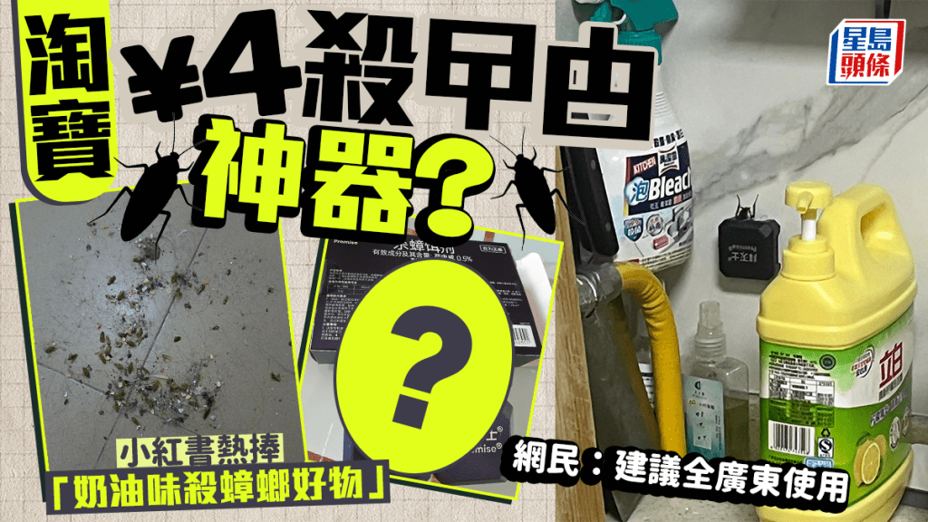 淘寶¥4殺曱甴神器？ 小紅書熱捧「奶油味」殺蟑螂藥 網民：建議全廣東使用