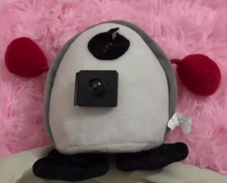 廣西女網購布公仔，驚現眼睛藏鏡頭。  新京報