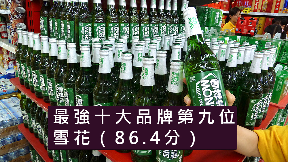 2023内地最强十大品牌第九位，雪花。资料图片