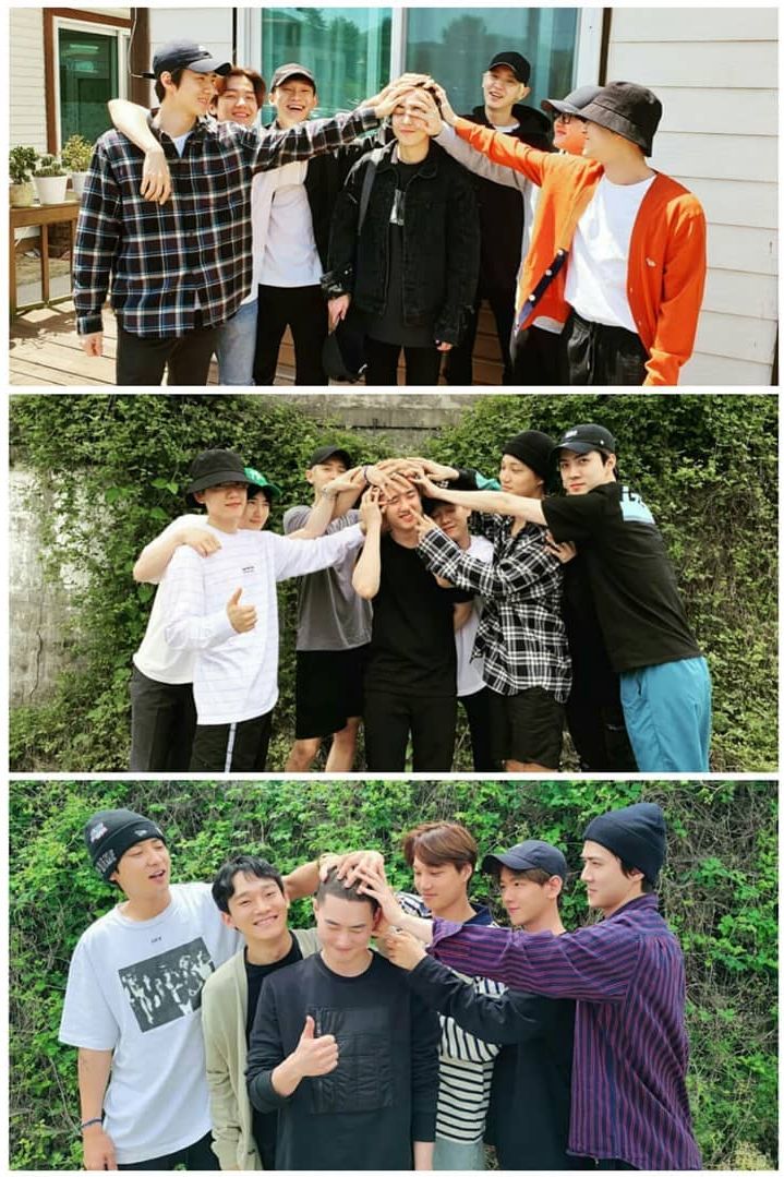 Xiumin、D.O.、Suho入伍均獲成員齊齊摸頭送別。