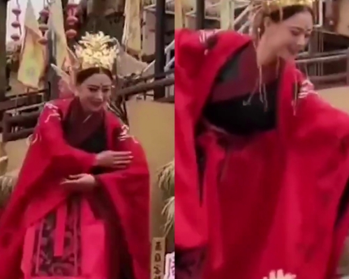 在陝西西安，有景區的不倒翁設備突斷裂，令演員摔倒受傷。(網圖)