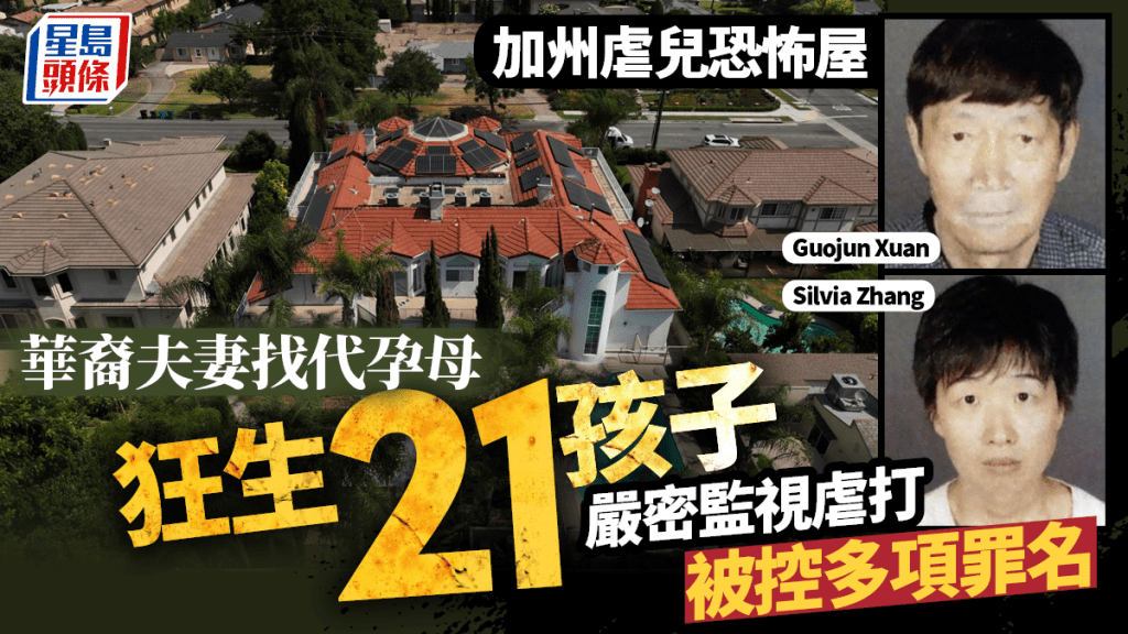 加州虐儿恐怖屋｜华裔夫妻代孕逾21孩　设「学习中心」严密监视虐打