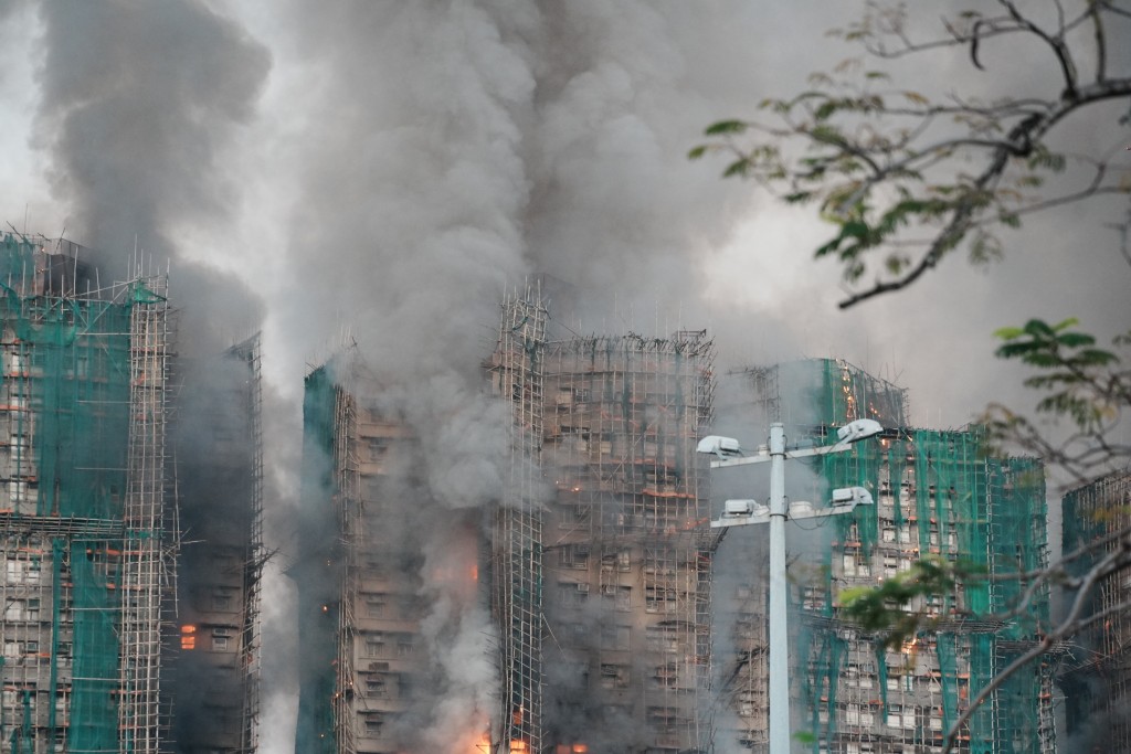大埔宏福苑發生四級大火。汪旭峰攝