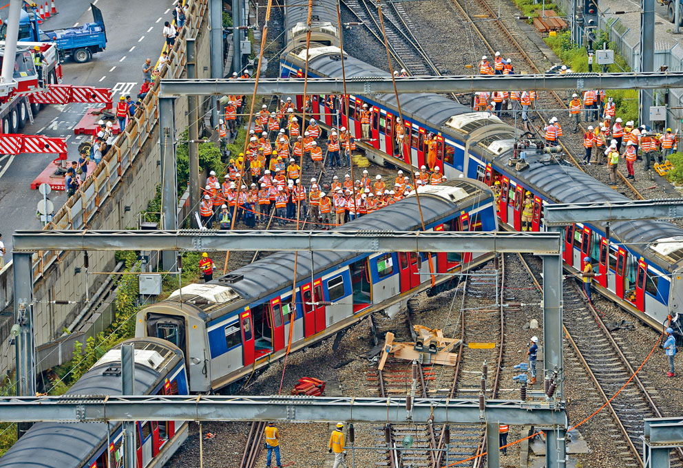 2019年9月17日東鐵發生發生出軌事故。資料圖片