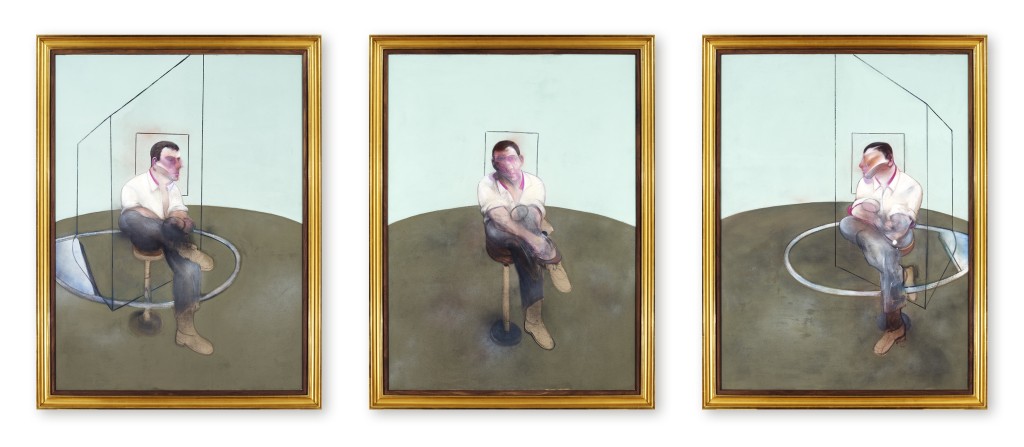 Francis Bacon作品《Studies for a Portrait of John Edwards》(1984)。