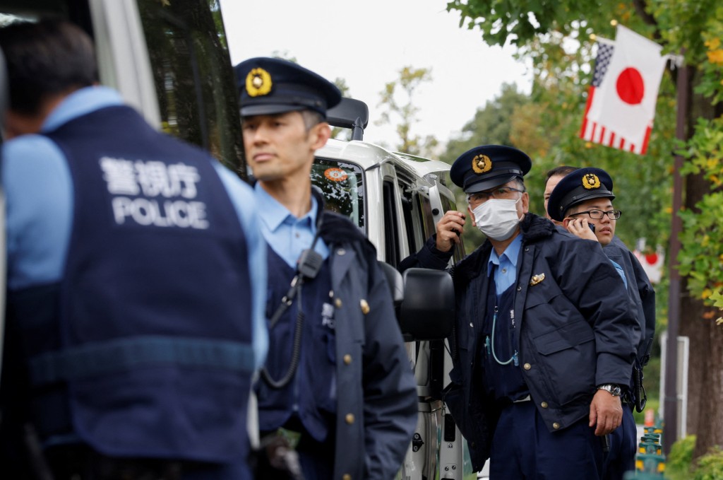 針對特朗普到訪，日本警方女臨大敵。路透社