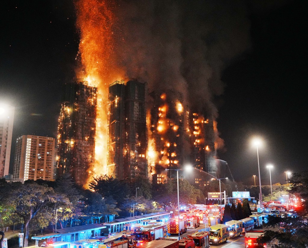 大埔宏福苑11月26日发生五级大火，造成至少161人死亡。资料图片