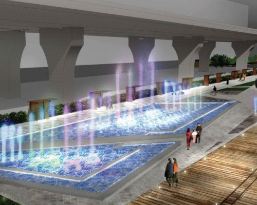 民政事務總署建議將興建觀塘海濱音樂噴泉計劃提升為甲級,估計工程費為4970萬元。