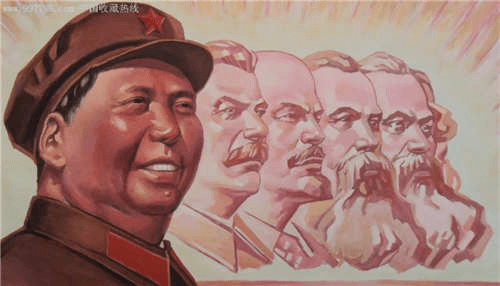 马克思、恩格斯、列宁和毛主席画像原图。
