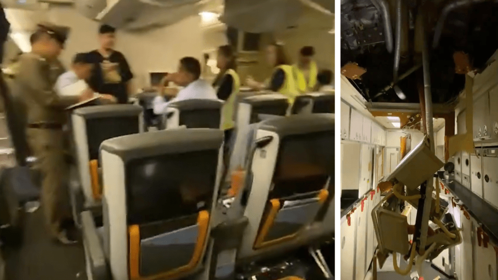 新航客機遇亂流急降曼谷 機內雜物亂飛滿目瘡痍