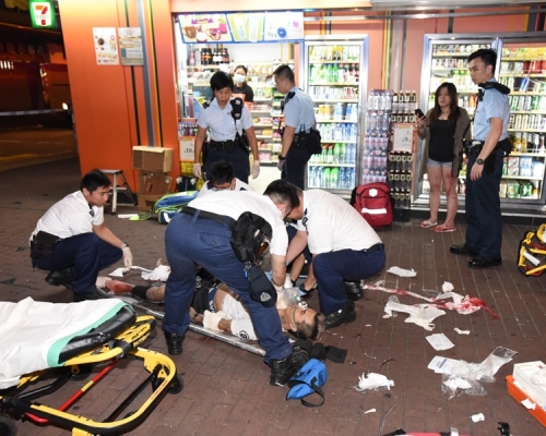 兩名男子於旺角被追斬 。