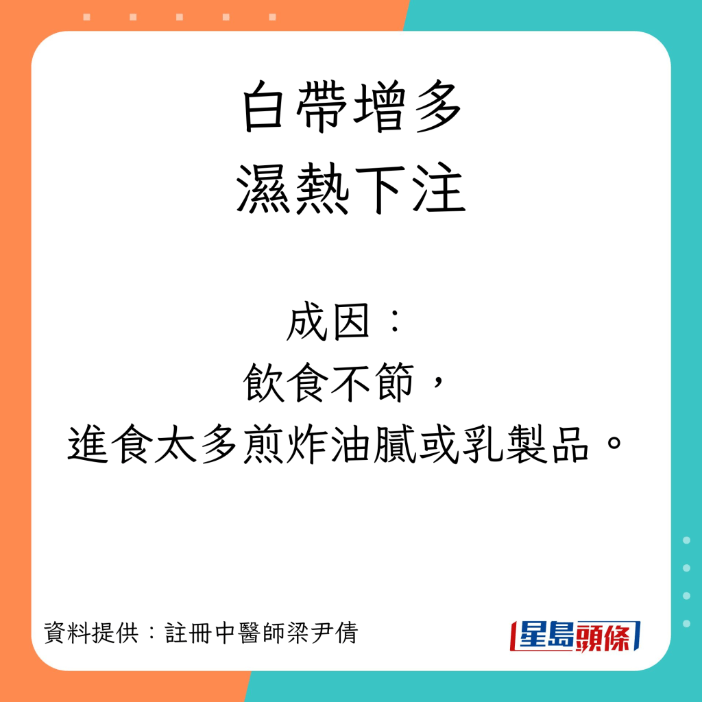 白带增多︱湿热下注成因：饮食不节