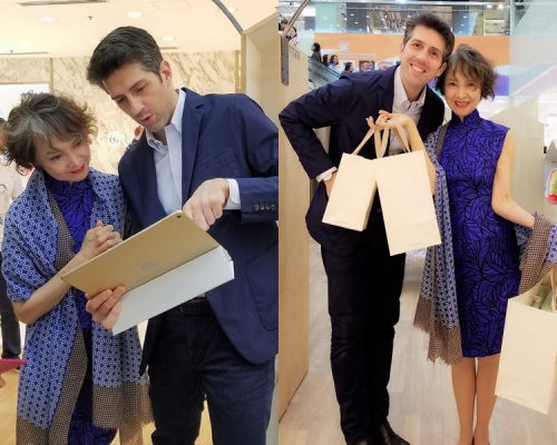 Gigi老公將部份收入撥捐「護苗基金」，蕭芳芳親臨店舖表示感謝。